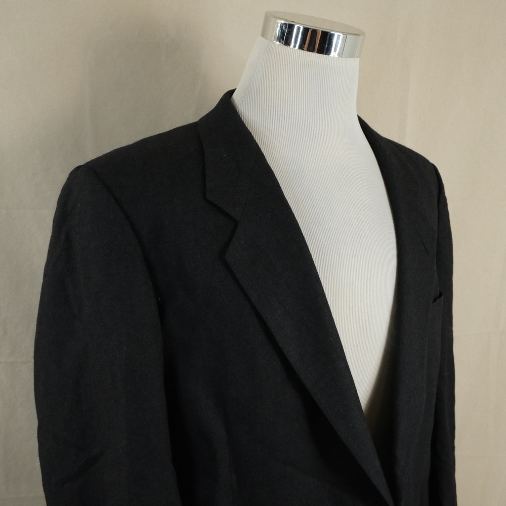 Mani x Giorgio Armani 44L Sport Coat Vintage 100% Wool Black Two Button Italy